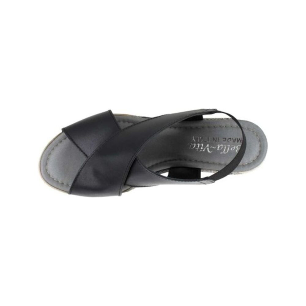 BELLA VITA Womens Black Wide Back Strap Bec-italy Slip On Slingback Sandal 6 W - Picture 3 of 3